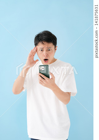 男人，震驚，驚訝，哀嘆，智慧型手機 141875631