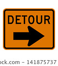 American road signs: detours 141875737