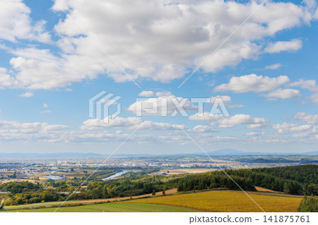 從戶蓋羅峠眺望深川市(北海道的秋天) 從戶蓋羅峠眺望深川市(北海道的秋天) 141875761