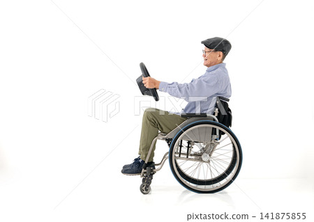 Wheelchair user, senior male, private car 141875855