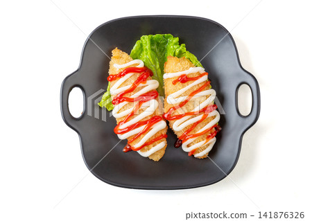 pan Seared Cod Fish Fillet with Golden Crispy Edge 141876326