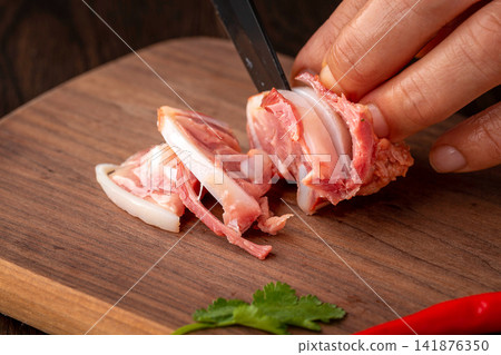 cooked Pork Cartilage with Tender Crunchy Texture cooked Pork Cartilage with Tender Crunchy Texture 141876350
