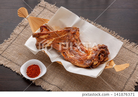 braised Pork Bone Meat with Rich Gelatinous Texture braised Pork Bone Meat with Rich Gelatinous Texture 141876371