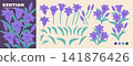 Gentian flower parts set 141876426