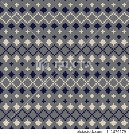 Argyle Knitting seamless pattern design in grey and beige Argyle Knitting seamless pattern design in grey and beige 141876579
