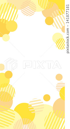 Striped Circle and Dot Vertical Frame Banner / Yellow 141877181