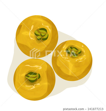 Indian Peda Milk Sweet Balls with Pistachio Illustration Indian Peda Milk Sweet Balls with Pistachio Illustration 141877213
