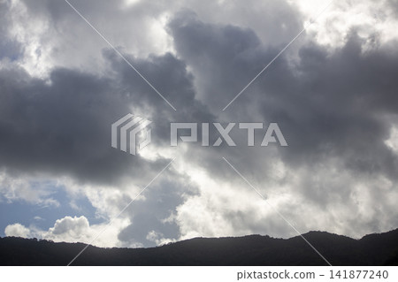 九月奄美大島的藍天和升起的白色積雨雲。 九月奄美大島的藍天和升起的白色積雨雲。 141877240
