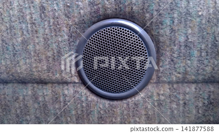 Round Car Door Audio Speaker Grille Texture Close Up Round Car Door Audio Speaker Grille Texture Close Up 141877588