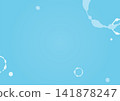 Water bubbles and water droplets background material, corner frame, light blue 141878247