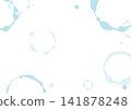 Simple background material featuring bubbles and water droplets on a white background. 141878248