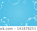 Simple background material of water bubbles and water droplets, light blue. 141878251