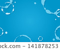 A simple horizontal background featuring water bubbles and droplets. 141878253