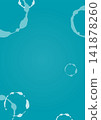 A simple vertical background featuring blue-green bubbles and water droplets. 141878260