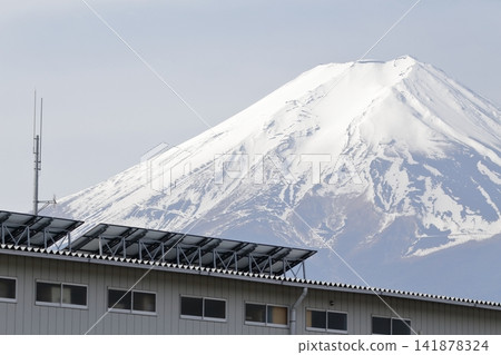 Mount Fuji and solar panel Mount Fuji and solar panel 141878324