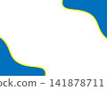 Simple frame material with white copy space, bordered in blue and yellow. 141878711