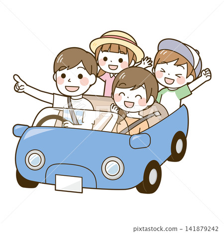 A family going out by car in the summer A family going out by car in the summer 141879242
