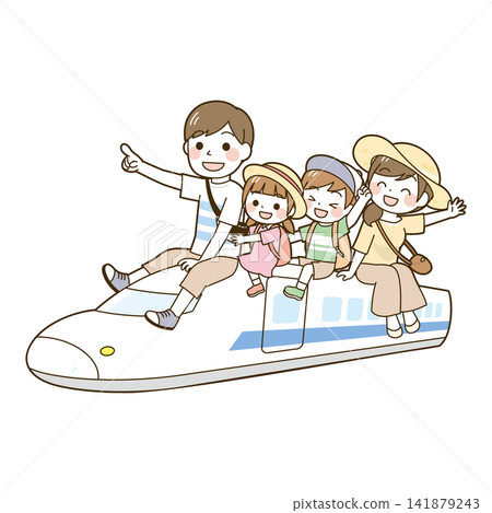 Family trip by Shinkansen (bullet train) - Summer Family trip by Shinkansen (bullet train) - Summer 141879243