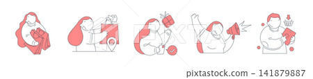 Shopping And E-commerce Promotion For Retail Business Vector Illustration Set Shopping And E-commerce Promotion For Retail Business Vector Illustration Set 141879887