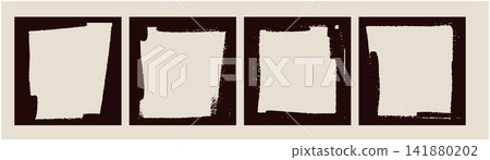 Hand drawn collection brush vector frames. Hand drawn collection brush vector frames. 141880202