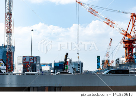 Metropolitan Expressway and the area in front of Shibuya Station's west exit under construction. 2026.07 a-5 Cool Color Metropolitan Expressway and the area in front of Shibuya Station's west exit under construction. 2026.07 a-5 Cool Color 141880613