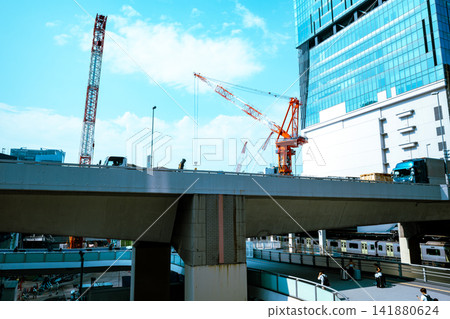 Metropolitan Expressway and the area in front of Shibuya Station's west exit under construction. 2026.07 c-4 Light Tone Metropolitan Expressway and the area in front of Shibuya Station's west exit under construction. 2026.07 c-4 Light Tone 141880624