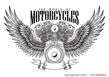 Logo with engine and wings Logo with engine and wings 141880884