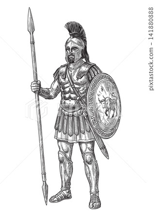 Ancient Greek warrior. Ancient Greek warrior. 141880888