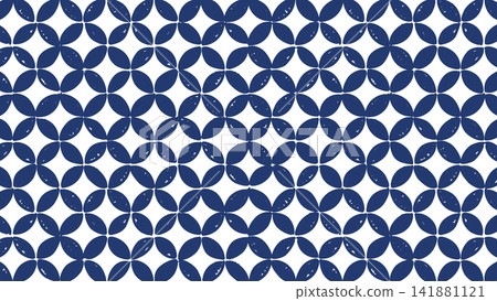 Hand-painted Shippo pattern in blue, Japanese style background; traditional Japanese pattern, horizontal format. Hand-painted Shippo pattern in blue, Japanese style background; traditional Japanese pattern, horizontal format. 141881121