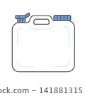 Illustration of a water container with a tap 141881315