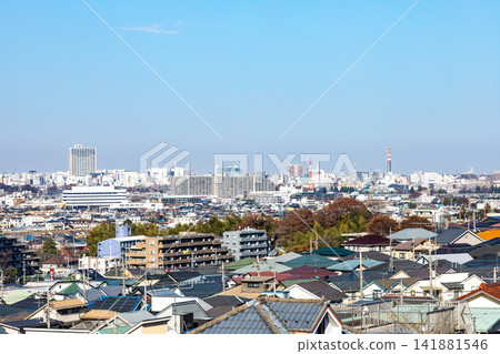 [Hino City, Tokyo] Scenery of a suburban residential area 141881546