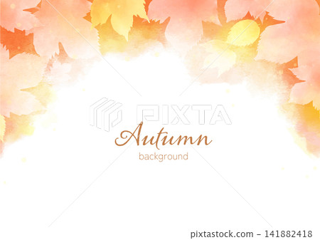 Soft watercolor autumn leaves frame background Soft watercolor autumn leaves frame background 141882418