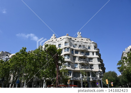 Casa Mila in the blue sky Casa Mila in the blue sky 141882423