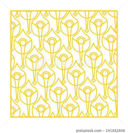 Art deco seamless pattern with geometric floral shapes Art deco seamless pattern with geometric floral shapes 141882608