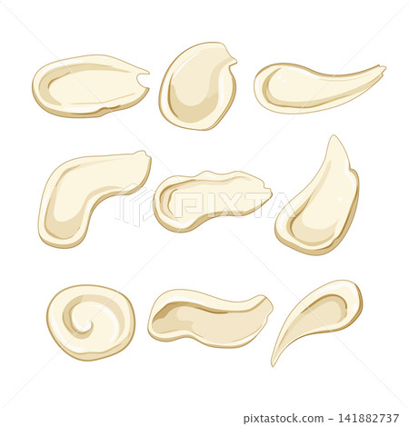 Creamy cosmetic smears creating beauty product texture samples Creamy cosmetic smears creating beauty product texture samples 141882737