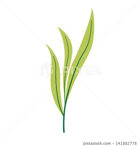 Minimalist green leaves creating natural growth symbol Minimalist green leaves creating natural growth symbol 141882778