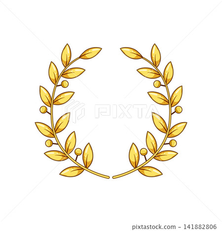Golden laurel wreath symbolizing victory and achievement Golden laurel wreath symbolizing victory and achievement 141882806