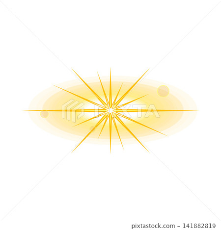 Golden lens flare effect on white background 141882819