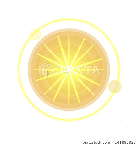 Golden glowing starburst light flare graphic design 141882823