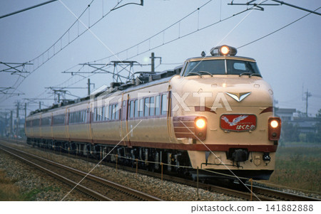 北陸幹線、福岡 - 五十鈴、JR 西日本、489 系列、H04 編組(金澤)、白高 北陸幹線、福岡 - 五十鈴、JR 西日本、489 系列、H04 編組(金澤)、白高 141882888