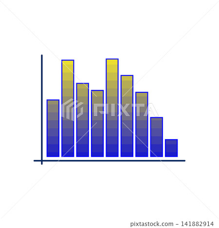 Histogram chart displaying data distribution analysis Histogram chart displaying data distribution analysis 141882914