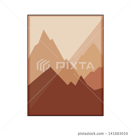 Minimalist mountain landscape art creating abstract layers Minimalist mountain landscape art creating abstract layers 141883010