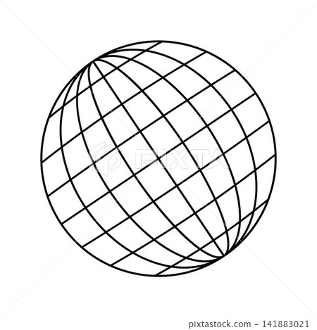 Global network sphere wireframe grid line illustration Global network sphere wireframe grid line illustration 141883021