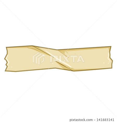Adhesive tape piece sticking to surface illustration Adhesive tape piece sticking to surface illustration 141883141