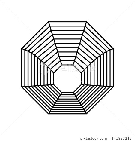 Octagonal tunnel warping perspective abstract geometric pattern Octagonal tunnel warping perspective abstract geometric pattern 141883213
