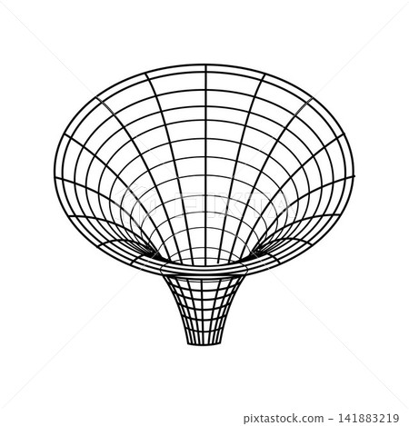 Warped perspective funnel visualizing space time distortion Warped perspective funnel visualizing space time distortion 141883219