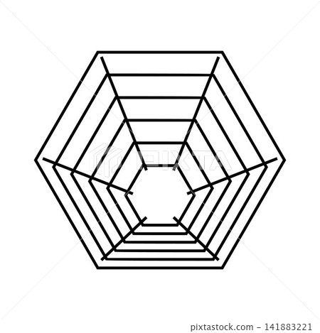 Hexagonal tunnel converging to a central point concept Hexagonal tunnel converging to a central point concept 141883221