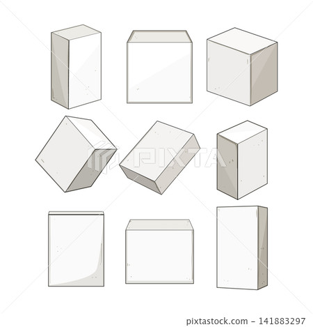 White blank packaging boxes template and mockup White blank packaging boxes template and mockup 141883297