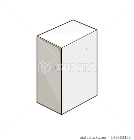 White rectangular prism box blank template White rectangular prism box blank template 141883302