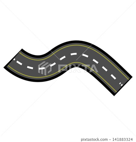 Winding road path with dashed white lines Winding road path with dashed white lines 141883324